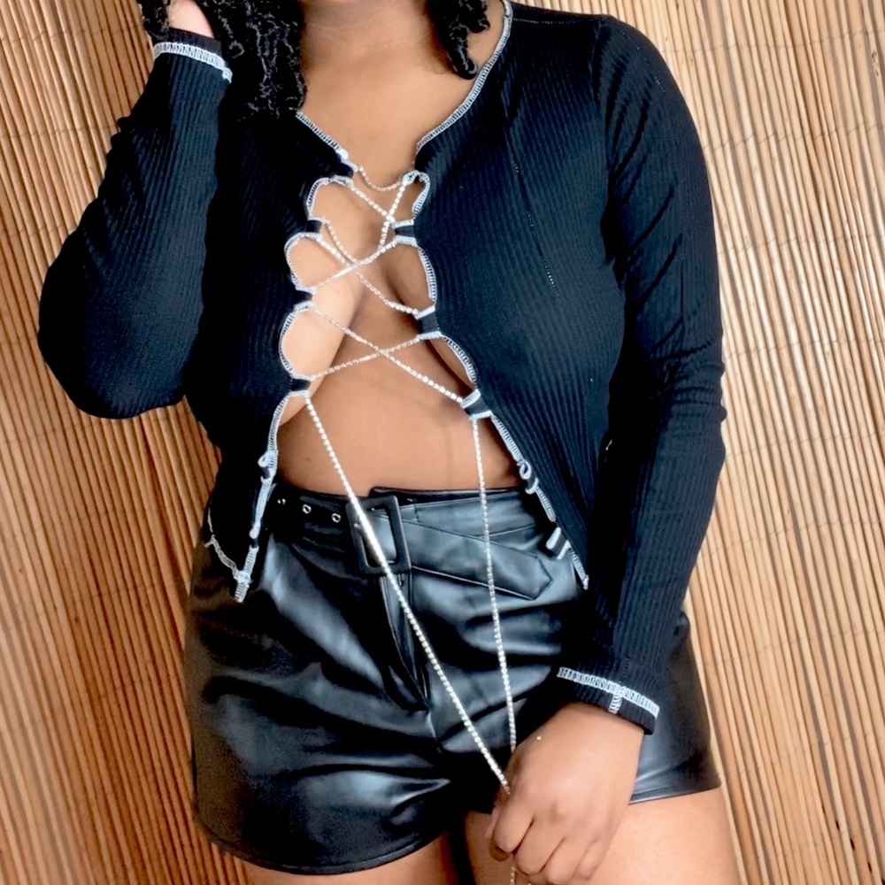 Rhinestone Crop Top